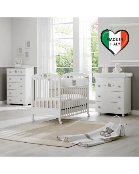 Пеленальный комод Erbesi Charly 3 ящика белый/песочный