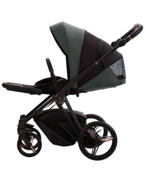 Детская коляска Bebetto Monti Pro 2 в 1 02 Stella т.зеленая кожа