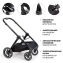 Коляска 2 в 1 Agex Prima Pro 2025, Midnight Grey (Темно-серый)
