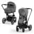 Коляска 2 в 1 Cybex Priam IV Platinum Collection шасси Matt Black, Mirage Grey (Серый)