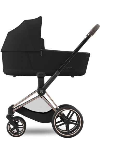 Коляска 2 в 1 Cybex Priam IV шасси Rose Gold, Deep Black (Черный)