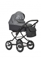 Коляска 2 в 1 Indigo Charlotte Sity Classic 12, Cs 04 (Черный + Темно-серый)