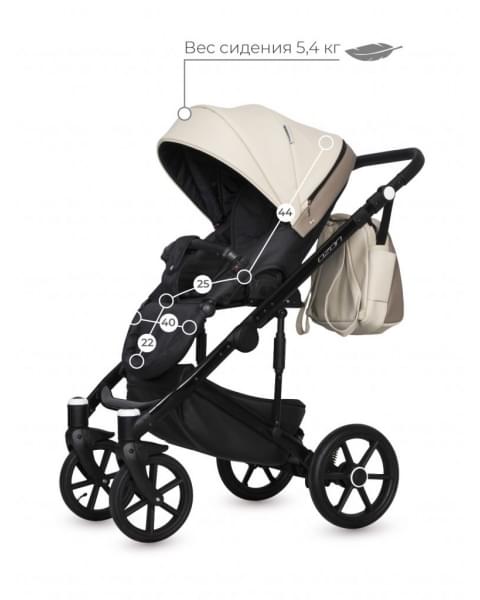 Коляска 2 в 1 Riko Basic Ozon Ecco, 25 (Слоновая кость - Бежевый)