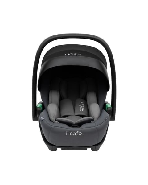 Коляска 3 в 1 Agex Prima Pro 2025, Midnight Grey (Темно-серый) + Автокресло Agex i-Safe (0-13 кг), Grey (Серый)