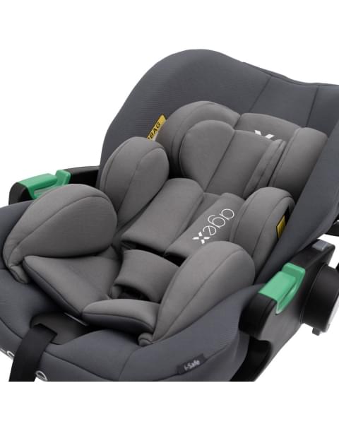 Коляска 3 в 1 Agex Prima Pro 2025, Midnight Grey (Темно-серый) + Автокресло Agex i-Safe (0-13 кг), Grey (Серый)