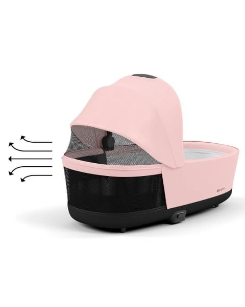 Коляска 3 в 1 Cybex Priam IV Chrome Brown и автокресло Aton B2 i-Size Dynamic Red Peach Pink