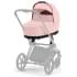Коляска 3 в 1 Cybex Priam IV Chrome Brown и автокресло Aton B2 i-Size Dynamic Red Peach Pink