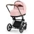 Коляска 3 в 1 Cybex Priam IV Chrome Brown и автокресло Aton B2 i-Size Dynamic Red Peach Pink