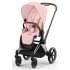 Коляска 3 в 1 Cybex Priam IV Chrome Brown и автокресло Aton B2 i-Size Dynamic Red Peach Pink