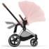 Коляска 3 в 1 Cybex Priam IV Chrome Brown и автокресло Aton B2 i-Size Dynamic Red Peach Pink
