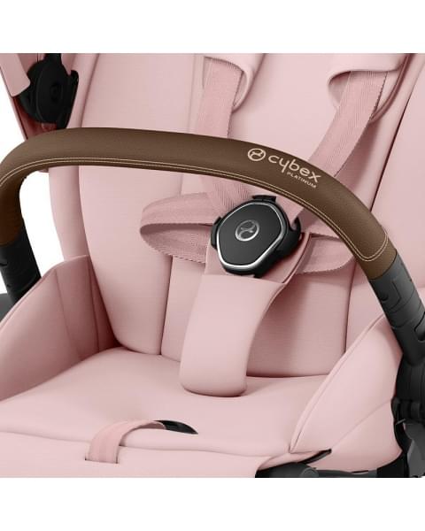 Коляска 3 в 1 Cybex Priam IV Chrome Brown и автокресло Aton B2 i-Size Dynamic Red Peach Pink