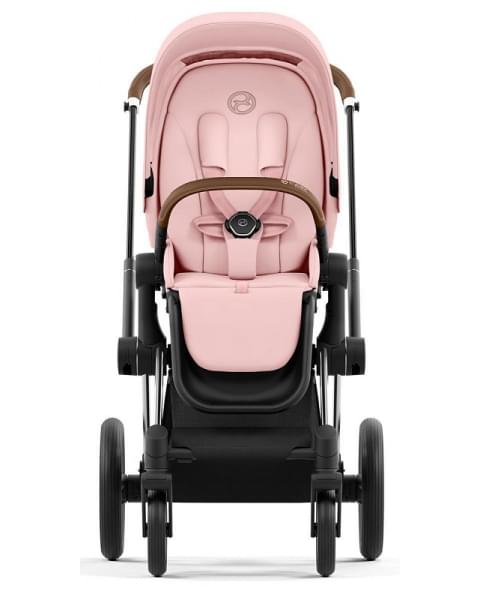 Коляска 3 в 1 Cybex Priam IV Chrome Brown и автокресло Aton B2 i-Size Dynamic Red Peach Pink