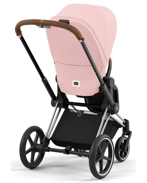 Коляска 3 в 1 Cybex Priam IV Chrome Brown и автокресло Aton B2 i-Size Dynamic Red Peach Pink