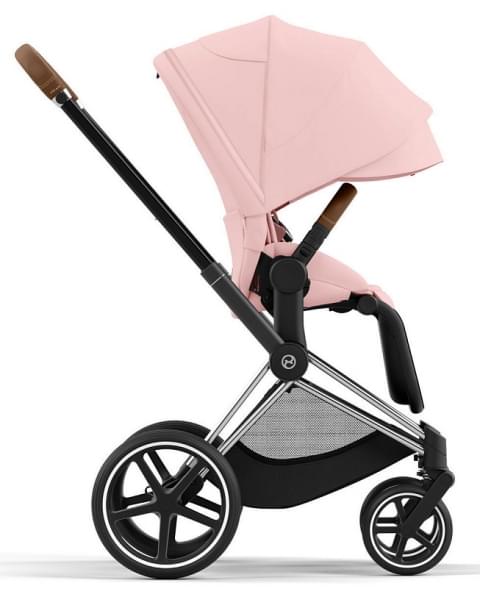 Коляска 3 в 1 Cybex Priam IV Chrome Brown и автокресло Aton B2 i-Size Dynamic Red Peach Pink