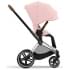 Коляска 3 в 1 Cybex Priam IV Chrome Brown и автокресло Aton B2 i-Size Dynamic Red Peach Pink