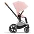 Коляска 3 в 1 Cybex Priam IV Chrome Brown и автокресло Aton B2 i-Size Dynamic Red Peach Pink