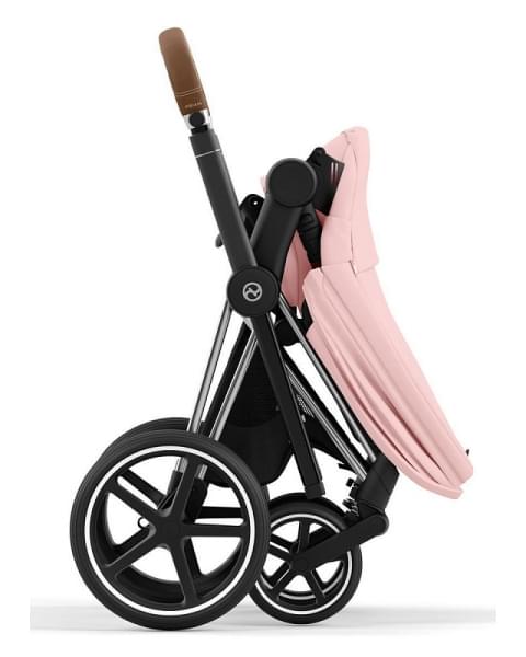 Коляска 3 в 1 Cybex Priam IV Chrome Brown и автокресло Aton B2 i-Size Dynamic Red Peach Pink