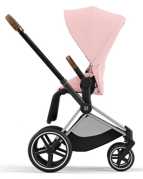 Коляска 3 в 1 Cybex Priam IV Chrome Brown и автокресло Aton B2 i-Size Dynamic Red Peach Pink