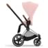 Коляска 3 в 1 Cybex Priam IV Chrome Brown и автокресло Aton B2 i-Size Dynamic Red Peach Pink