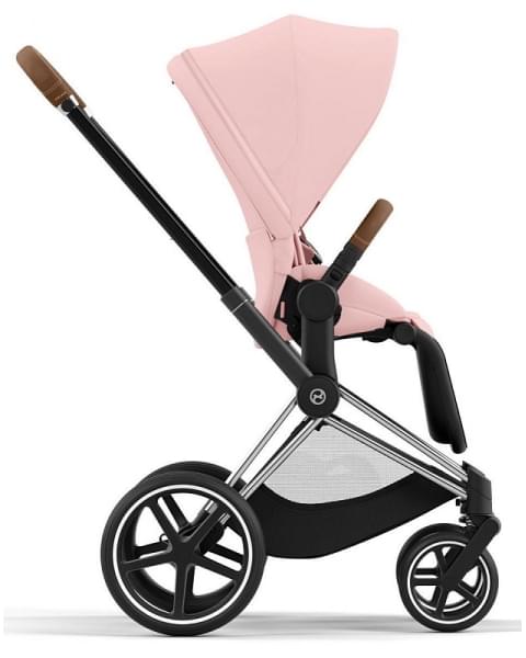 Коляска 3 в 1 Cybex Priam IV Chrome Brown и автокресло Aton B2 i-Size Dynamic Red Peach Pink