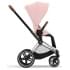 Коляска 3 в 1 Cybex Priam IV Chrome Brown и автокресло Aton B2 i-Size Dynamic Red Peach Pink