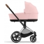 Коляска 3 в 1 Cybex Priam IV Chrome Brown и автокресло Aton B2 i-Size Dynamic Red Peach Pink