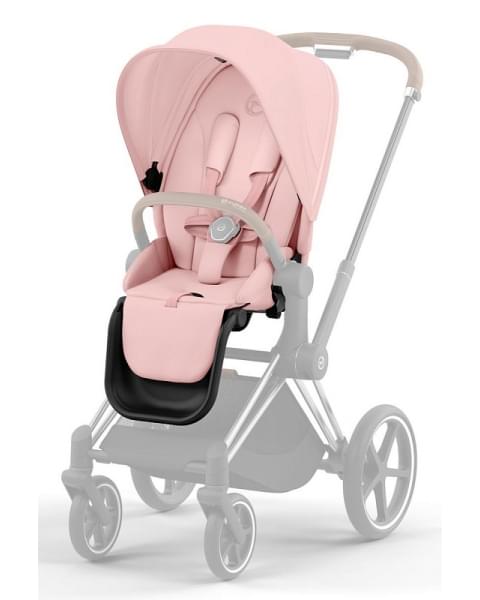Коляска 3 в 1 Cybex Priam IV Chrome Brown и автокресло Aton B2 i-Size Dynamic Red Peach Pink