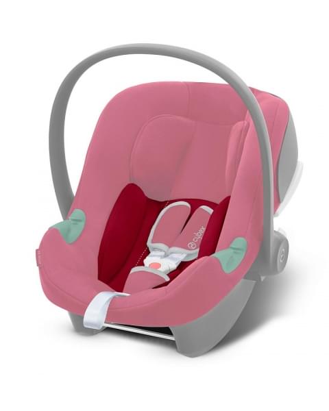 Коляска 3 в 1 Cybex Priam IV Chrome Brown и автокресло Aton B2 i-Size Dynamic Red Peach Pink