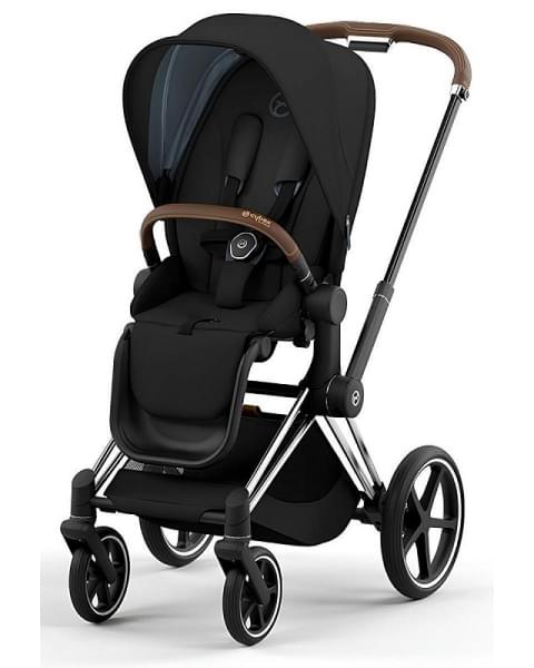 Коляска 3 в 1 Cybex Priam IV Chrome Brown и автокресло Aton B2 i-Size Dynamic Red Sepia Black
