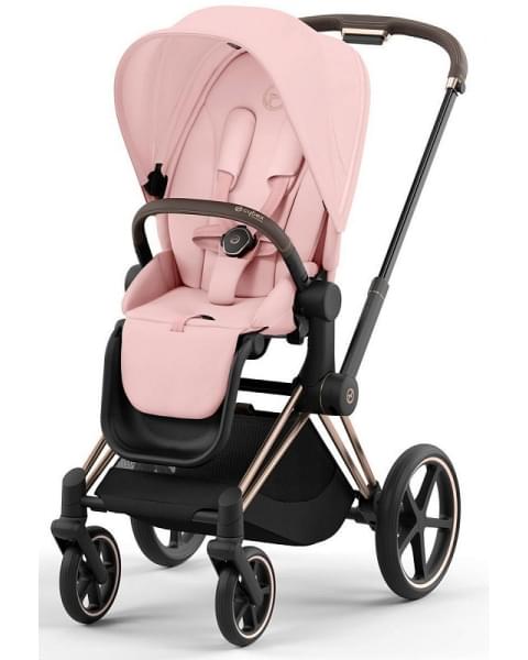 Коляска 3 в 1 Cybex Priam IV Rosegold и автокресло Aton S2 i-Size с базой Base One Peach Pink/Moon Black