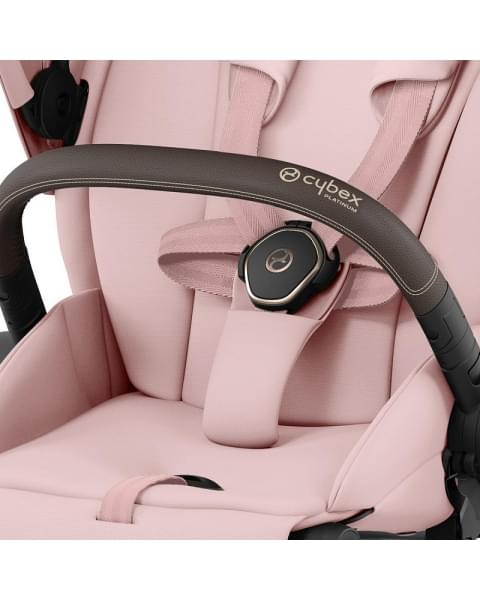 Коляска 3 в 1 Cybex Priam IV Rosegold и автокресло Aton S2 i-Size с базой Base One Peach Pink/Moon Black