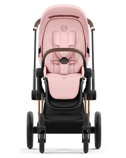Коляска 3 в 1 Cybex Priam IV Rosegold и автокресло Aton S2 i-Size с базой Base One Peach Pink/Moon Black