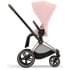 Коляска 3 в 1 Cybex Priam IV Rosegold и автокресло Aton S2 i-Size с базой Base One Peach Pink/Moon Black