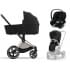 Коляска 3 в 1 Cybex Priam IV Rosegold и автокресло Aton S2 i-Size с базой Base One Sepia Black/Moon Black
