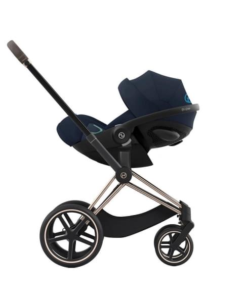 Коляска 3 в 1 Cybex Priam IV Rosegold и автокресло Cloud G i-Size Ocean Blue Plus Sepia Black