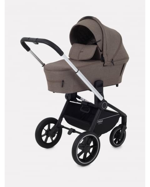 Коляска 3 в 1 Mowbaby Zoom PU silver cacao brown
