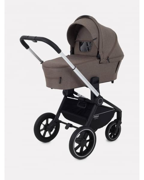 Коляска 3 в 1 Mowbaby Zoom PU silver cacao brown