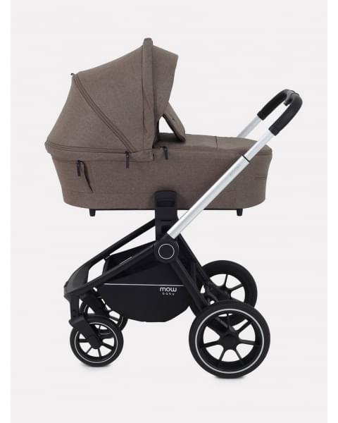 Коляска 3 в 1 Mowbaby Zoom PU silver cacao brown