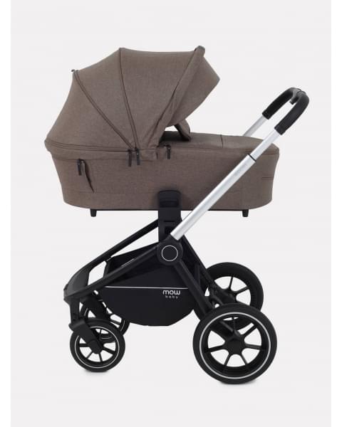 Коляска 3 в 1 Mowbaby Zoom PU silver cacao brown