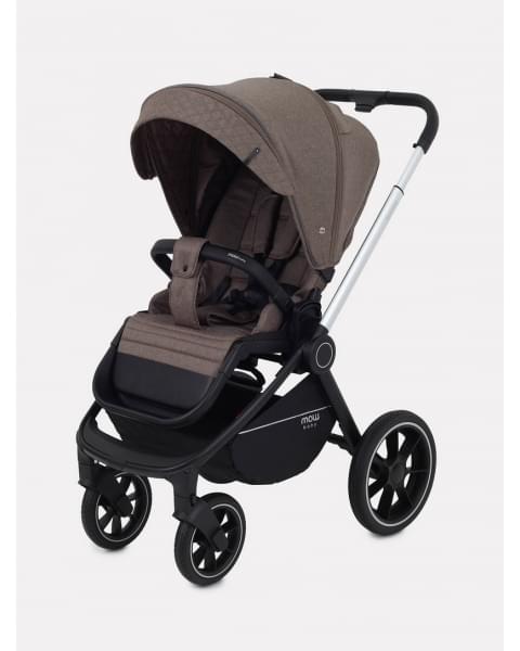 Коляска 3 в 1 Mowbaby Zoom PU silver cacao brown