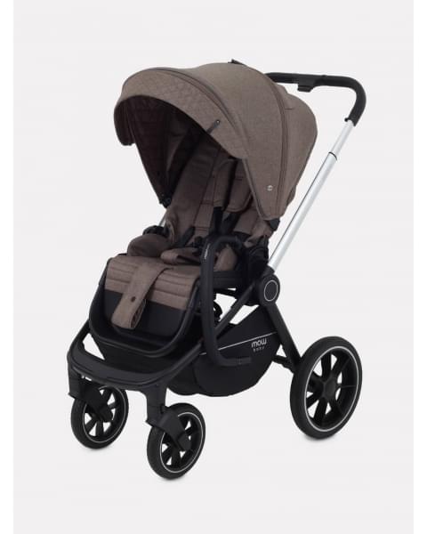 Коляска 3 в 1 Mowbaby Zoom PU silver cacao brown