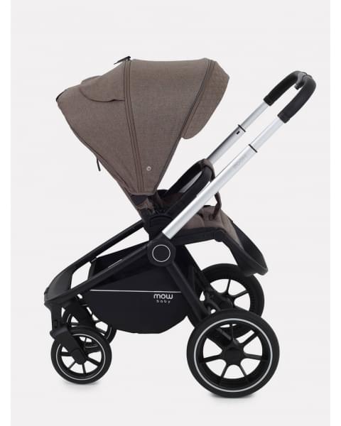 Коляска 3 в 1 Mowbaby Zoom PU silver cacao brown
