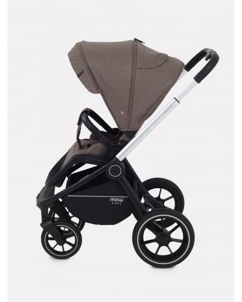 Коляска 3 в 1 Mowbaby Zoom PU silver cacao brown