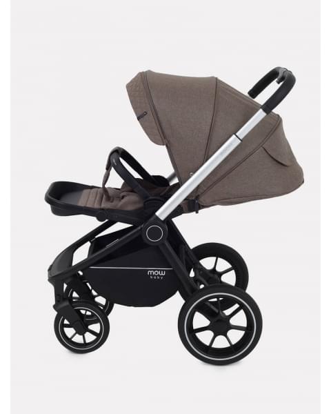 Коляска 3 в 1 Mowbaby Zoom PU silver cacao brown
