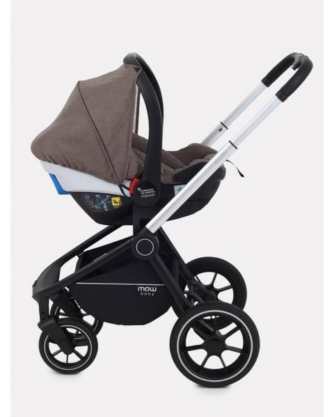Коляска 3 в 1 Mowbaby Zoom PU silver cacao brown