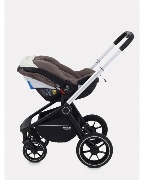 Коляска 3 в 1 Mowbaby Zoom PU silver cacao brown