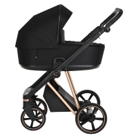 Коляска 3 в 1 Roan Sol Lux, Raven шасси Rose Gold (Черный)