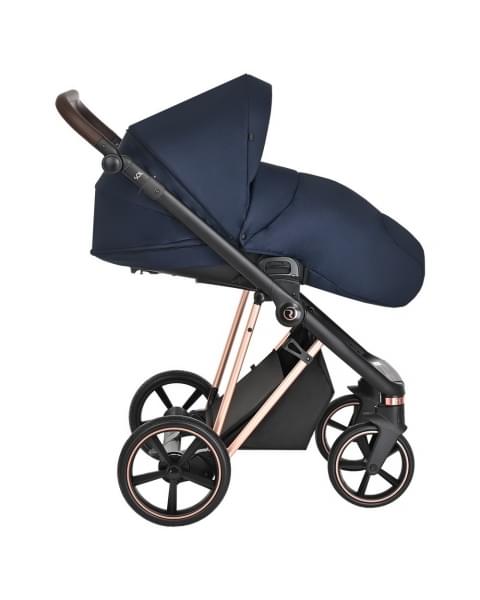 Коляска 3 в 1 Roan Sol Luxury, Mystic Blue шасси Rose Gold (Синий)