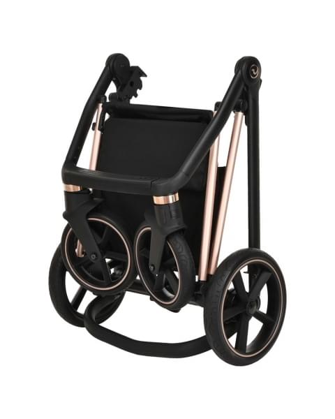 Коляска 3 в 1 Roan Sol Luxury, Mystic Blue шасси Rose Gold (Синий)