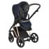 Коляска 3 в 1 Roan Sol Luxury, Mystic Blue шасси Rose Gold (Синий)